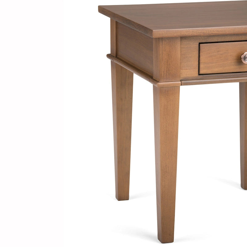 WYNDENHALL Sterling SOLID WOOD 18 inch Wide Square Transitional End Side Table - 18 W x 18 D x 20 H