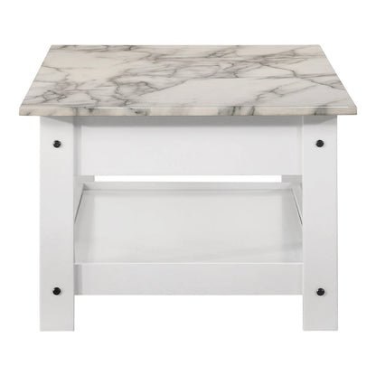 DH BASIC Transitional Rubberwood 4-Piece Open-Shelf Coffee Table Set with Drawer by Denhour