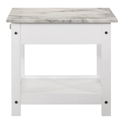 DH BASIC Transitional Rubberwood 4-Piece Open-Shelf Coffee Table Set with Drawer by Denhour