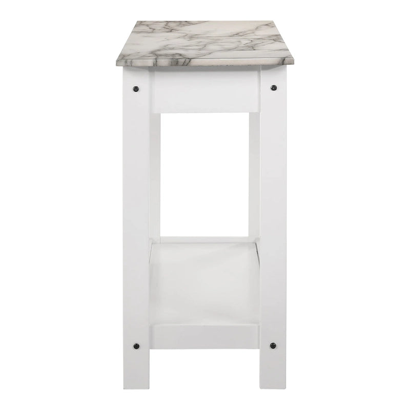 DH BASIC Transitional Rubberwood 4-Piece Open-Shelf Coffee Table Set with Drawer by Denhour