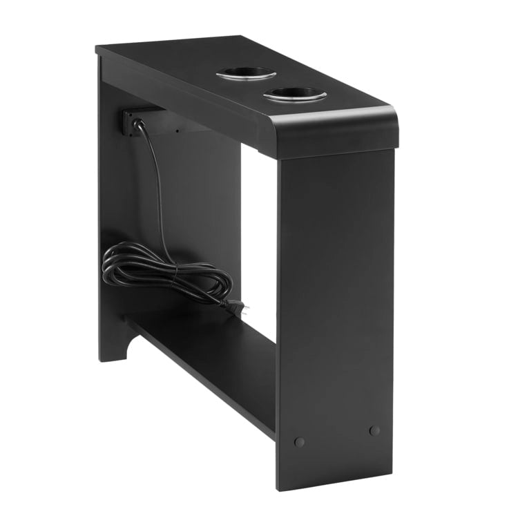 Narrow End Table with Charging Station - Side Table Nightstand with Storage, 2 Power Outlets & 2 USB Ports