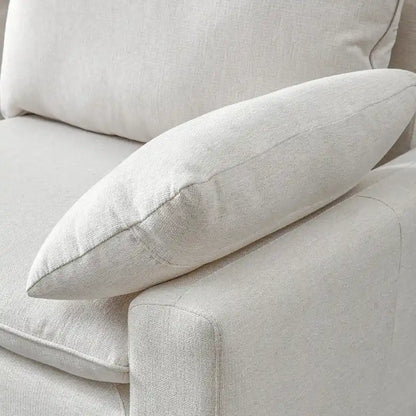 L-Shaped Linen Sectional Sofa with Chaise