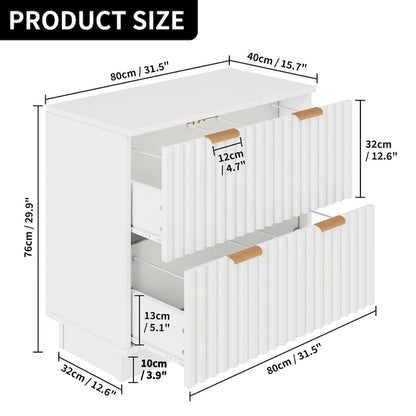Moasis 2 Drawers File Cabinet LED Lighting Lateral Filing Cabinet for Home Office