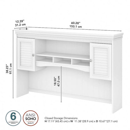 Fairview 60W Hutch for L Shaped Desk by Bush Furniture