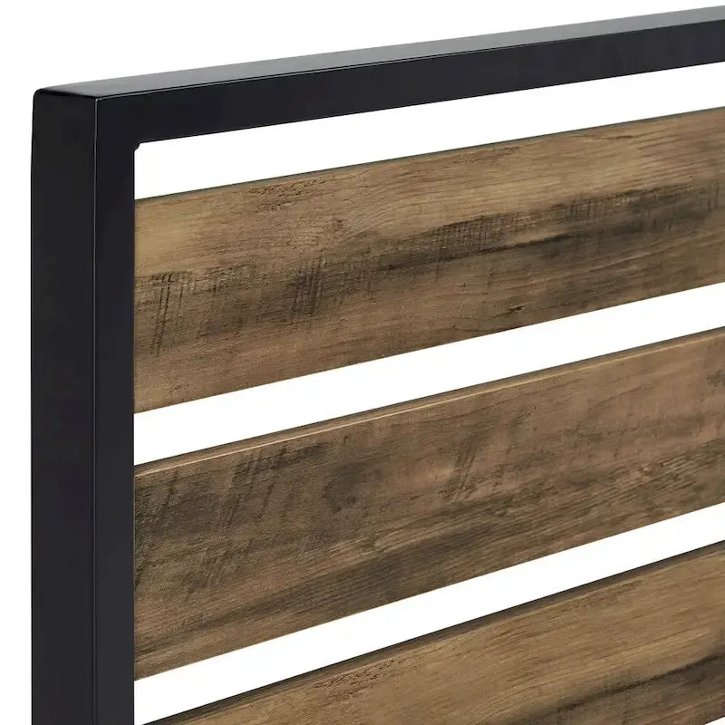 Aabira Low Profile Metal Platform Bed with Wood Finish Panels by iNSPIRE Q Classic