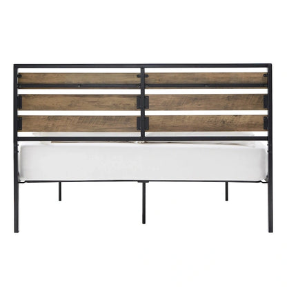 Aabira Low Profile Metal Platform Bed with Wood Finish Panels by iNSPIRE Q Classic