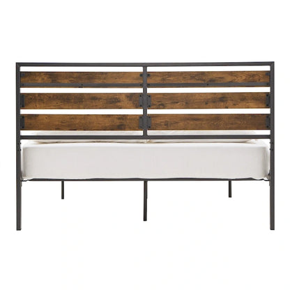 Aabira Low Profile Metal Platform Bed with Wood Finish Panels by iNSPIRE Q Classic