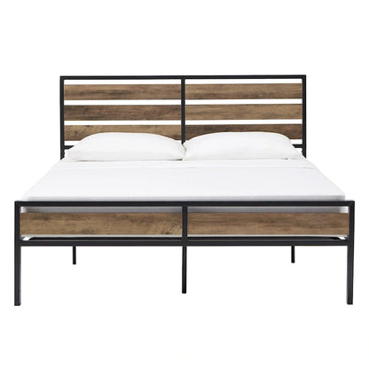 Aabira Low Profile Metal Platform Bed with Wood Finish Panels by iNSPIRE Q Classic