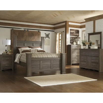 Juararo Dark Brown Poster Bed
