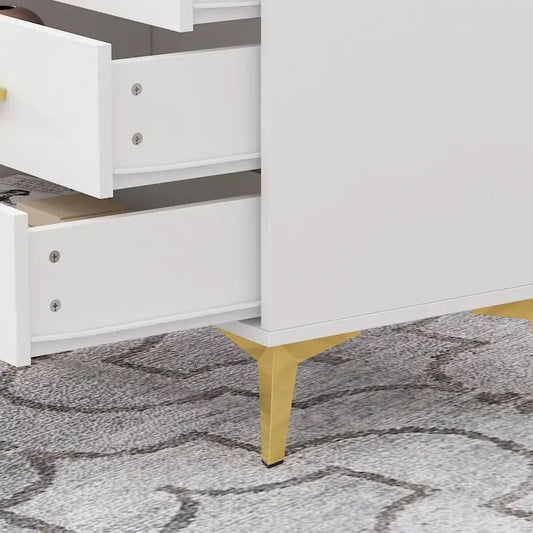 Timechee 23.6 Tall 3 - Drawer Nightstand In White/Black