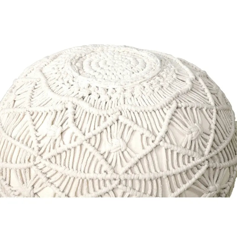 Sevita Mystic Macrame Natural Pouf Ottoman