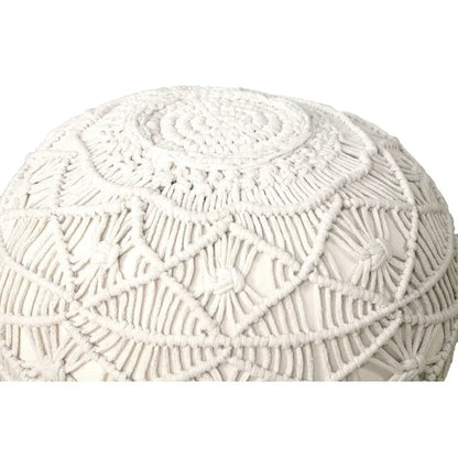Sevita Mystic Macrame Natural Pouf Ottoman