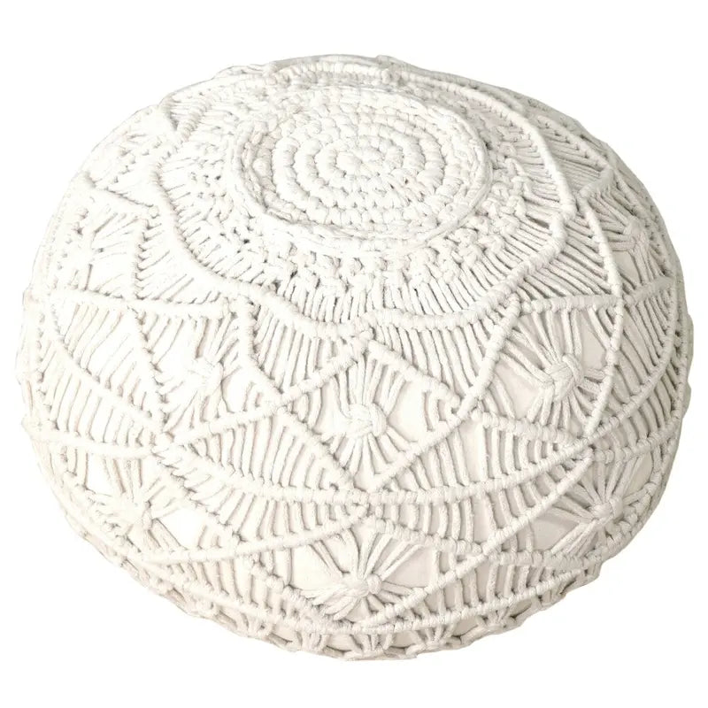 Sevita Mystic Macrame Natural Pouf Ottoman