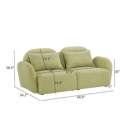 Living Room Furniture Lazy Sofa Loveseat Teddy Fabric White