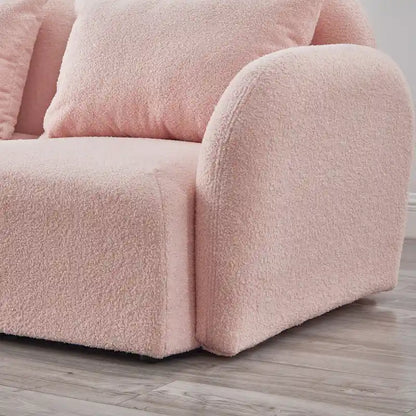 Living Room Furniture Lazy Sofa Loveseat Teddy Fabric White