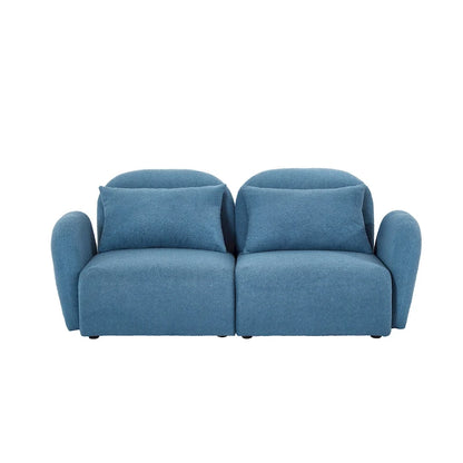 Living Room Furniture Lazy Sofa Loveseat Teddy Fabric White