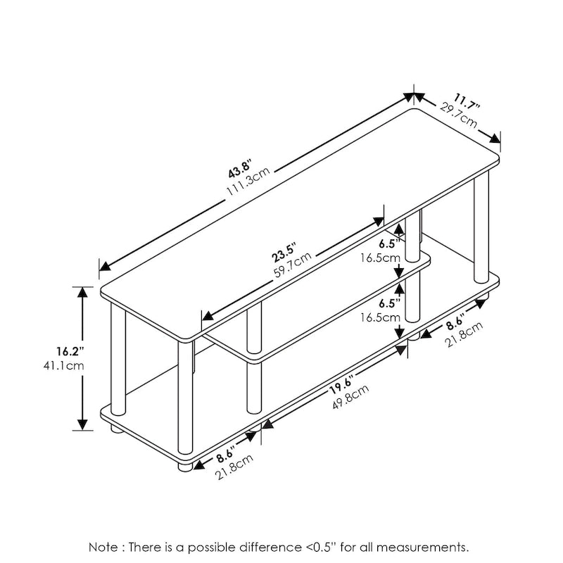 Furinno Turn-N-Tube No Tools 3D 3-Tier Entertainment TV Stands