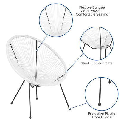 Rattan/ Bungee Papasan Lounge Chair