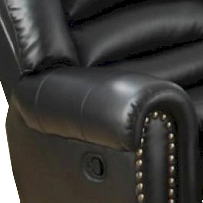 Immense Relief Bonded Leather & Plywood Recliner/Glider, Black