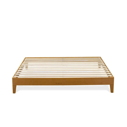 East West Furniture King Platform Bed Frame with 4 Solid Wood Legs and 2 Extra Center Legs (Bed Frame Color Options)