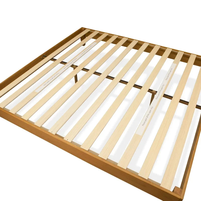 East West Furniture King Platform Bed Frame with 4 Solid Wood Legs and 2 Extra Center Legs (Bed Frame Color Options)