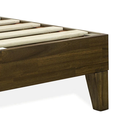 East West Furniture King Platform Bed Frame with 4 Solid Wood Legs and 2 Extra Center Legs (Bed Frame Color Options)