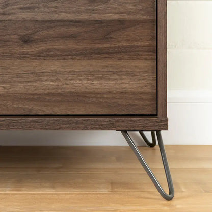 Olvyn 5-Drawer Chest, Natural Walnut and Charcoal