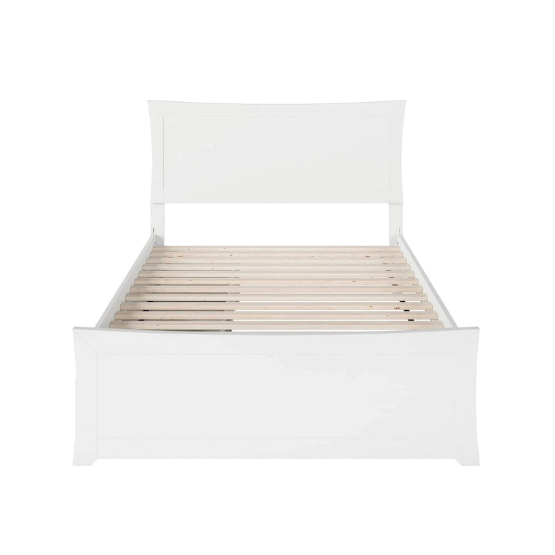 Metro Full Platform Bed and Footboard with 2 Bed Drawers in White