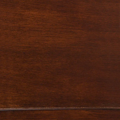 Contemporary Style Solid Wood Sofa Table With Slightly Rounded Shape, Dark Brown