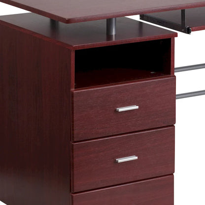 Pedestal 3-drawer Computer Desk with Keyboard Tray
