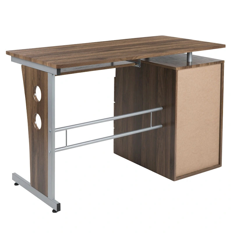 Pedestal 3-drawer Computer Desk with Keyboard Tray