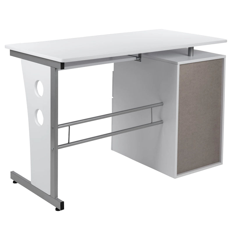 Pedestal 3-drawer Computer Desk with Keyboard Tray