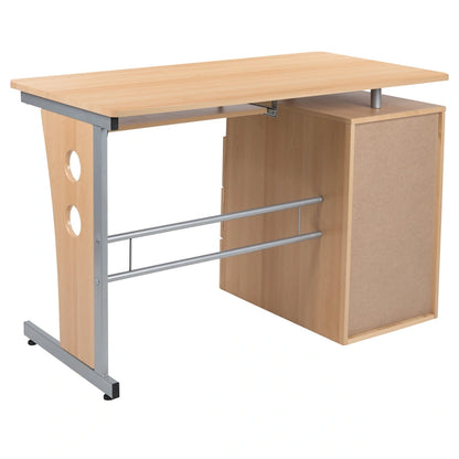Pedestal 3-drawer Computer Desk with Keyboard Tray