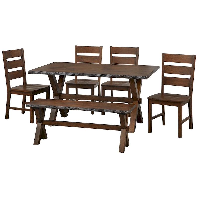 Simple Living Mandeville 6-piece Solid Wood Dining Set with Bench