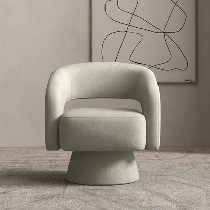 360 Degree Swivel Barrel Upholstered Modern Armchair