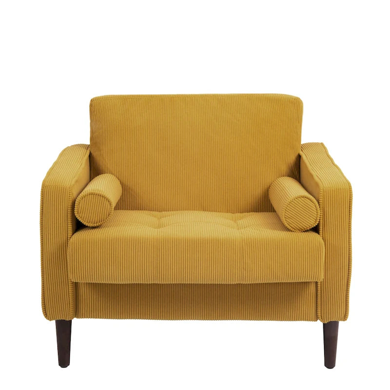 2 Set Modern Wide Armchair Corduroy Accent Chairs