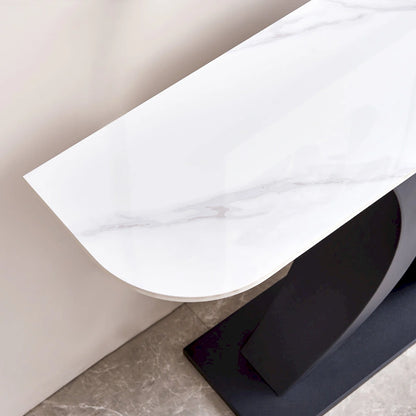Modern Console Table, Exquisite shape design, Metal Frame with Adjustable foot pads for Entrance