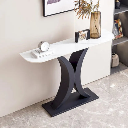Modern Console Table, Exquisite shape design, Metal Frame with Adjustable foot pads for Entrance