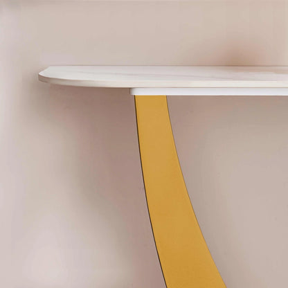 Modern Console Table, Exquisite shape design, Metal Frame with Adjustable foot pads for Entrance