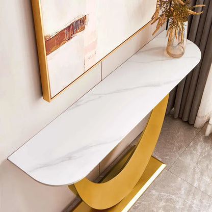 Modern Console Table, Exquisite shape design, Metal Frame with Adjustable foot pads for Entrance