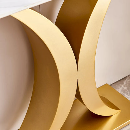 Modern Console Table, Exquisite shape design, Metal Frame with Adjustable foot pads for Entrance