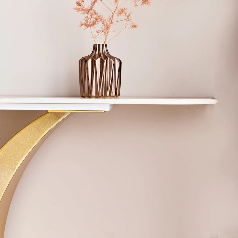 Modern Console Table, Exquisite shape design, Metal Frame with Adjustable foot pads for Entrance