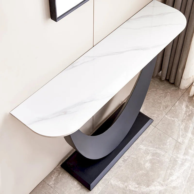 Modern Console Table, Exquisite shape design, Metal Frame with Adjustable foot pads for Entrance