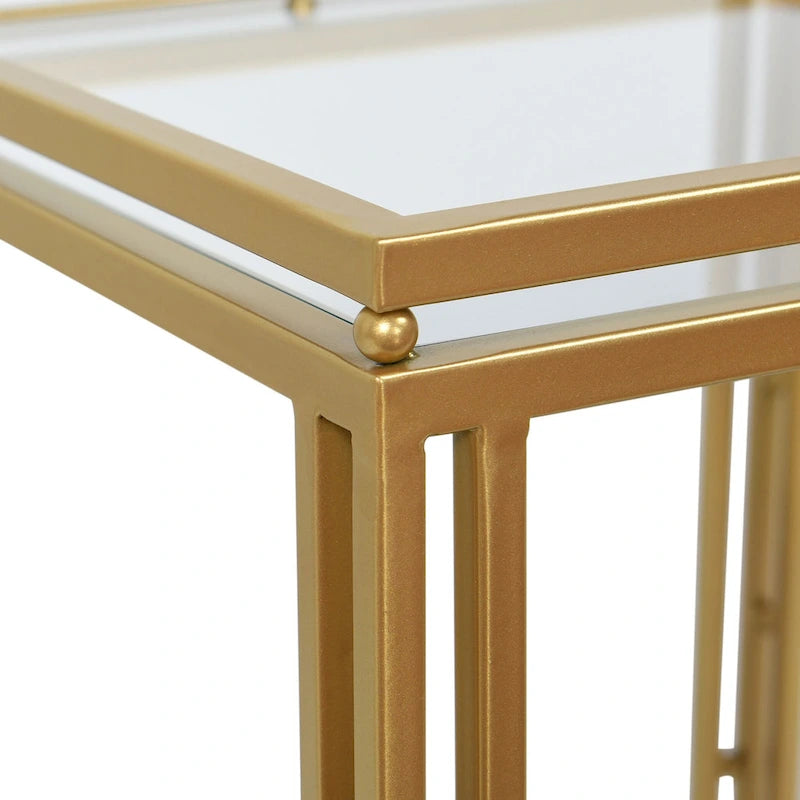 Antique Gold - Nested Square Side Tables - Set of 2
