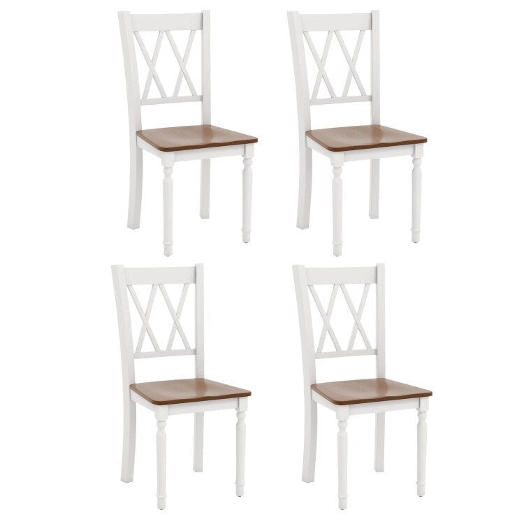 Wooden Farmhouse Kitchen Chairs with Rubber Wood Seat - 18 x 19 x 38