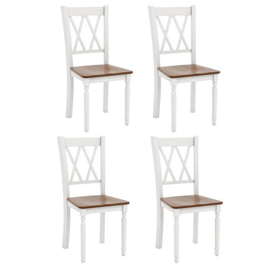 Wooden Farmhouse Kitchen Chairs with Rubber Wood Seat - 18 x 19 x 38