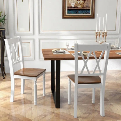 Wooden Farmhouse Kitchen Chairs with Rubber Wood Seat - 18 x 19 x 38