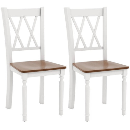 Wooden Farmhouse Kitchen Chairs with Rubber Wood Seat - 18 x 19 x 38