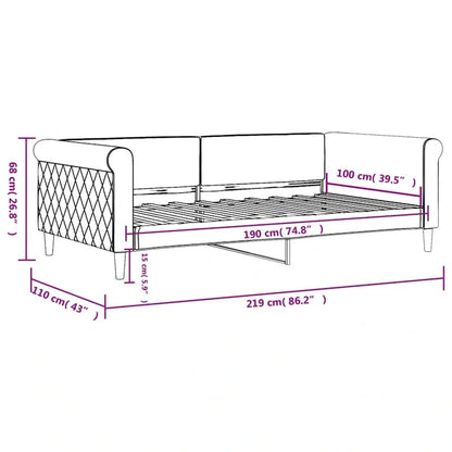 vidaXL Day Bed Upholstered Daybed Sofa Bed for Bedroom Living Room Velvet