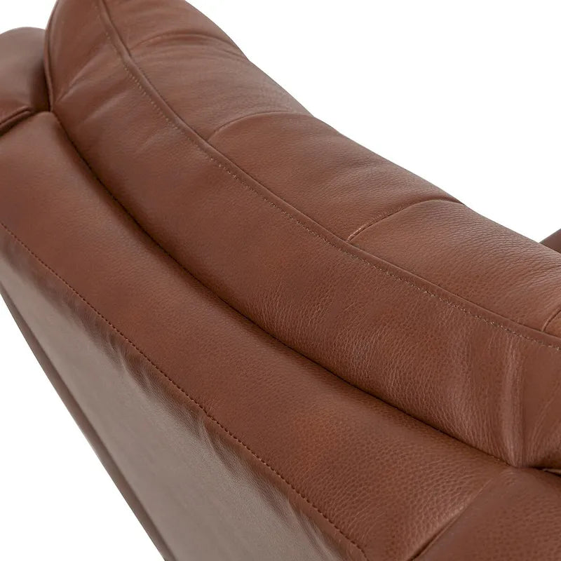 Jordano Mid-century Genuine Leather Recliner with Metal Base by HULALA HOME